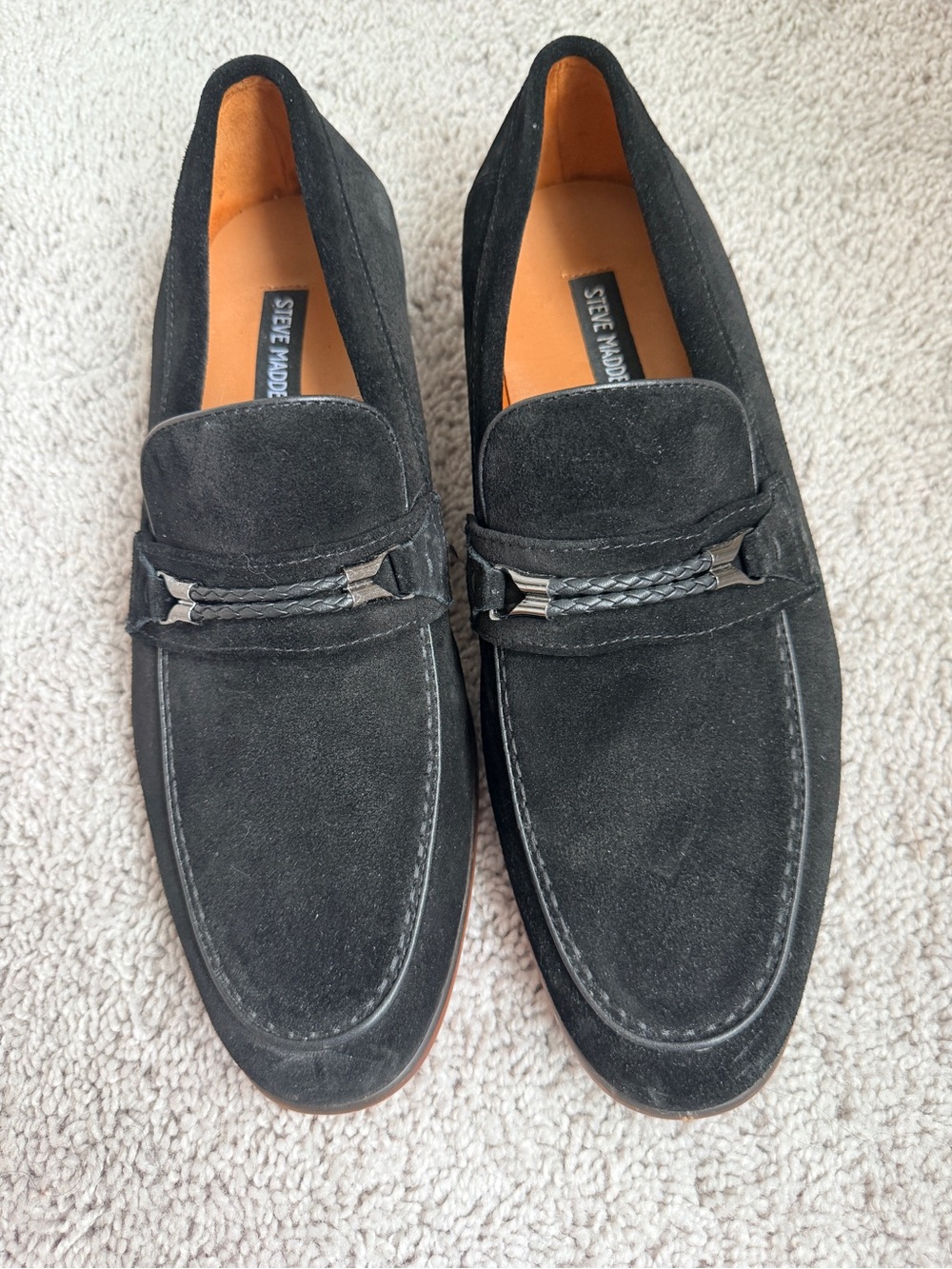 Steve Madden Men’s Black Suede Loafers size 10.5